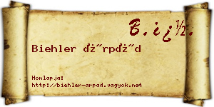 Biehler Árpád névjegykártya